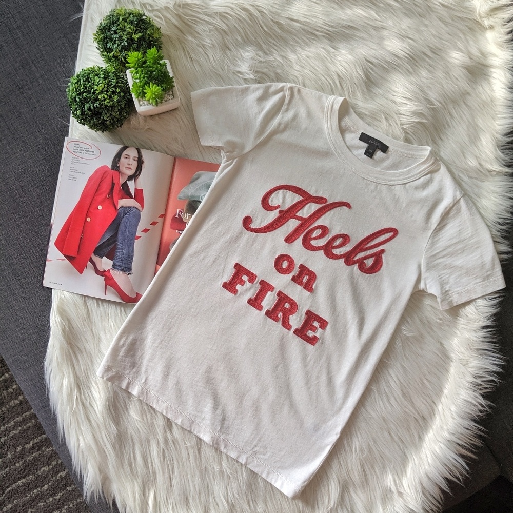 J.Crew Vintage Cotton T-Shirt Heels on Fire